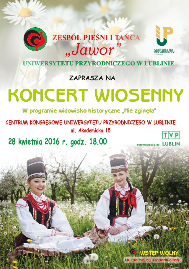 Zapraszamy na koncert wiosenny Zespołu "Jawor"!