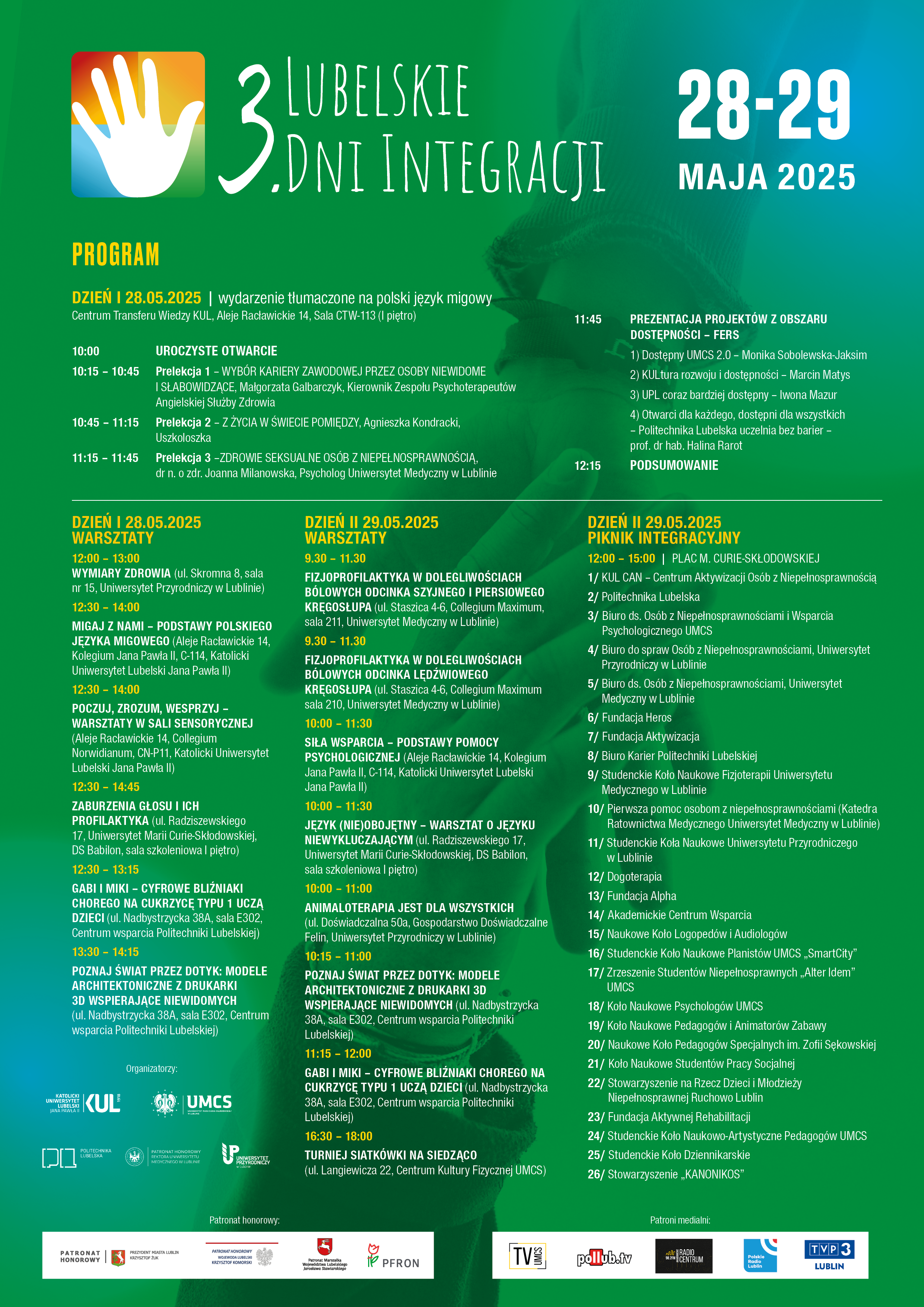 zdjecie zawiera program wydarzenia