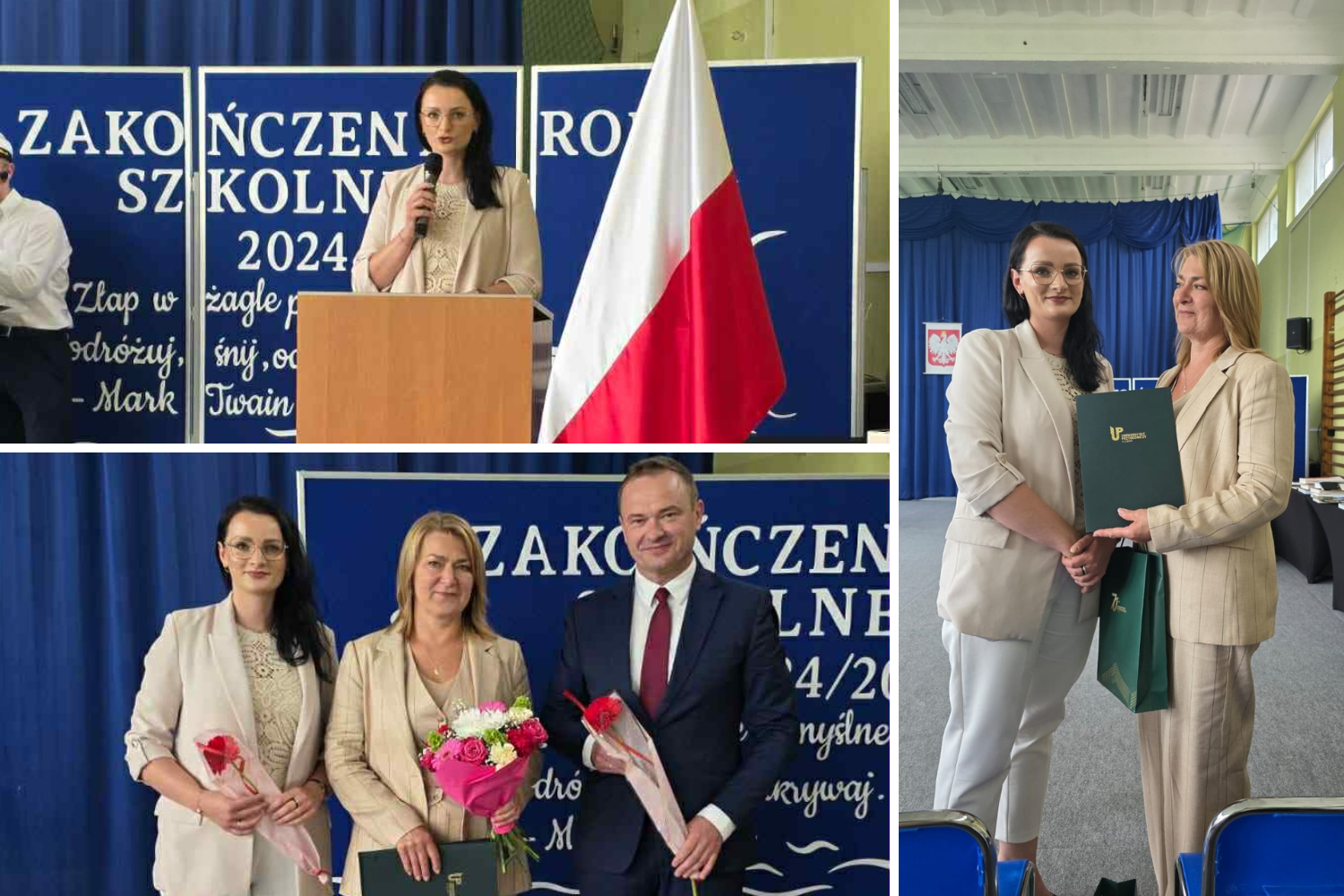 uczestnicy zakończenia roku pozują do zdjęcia