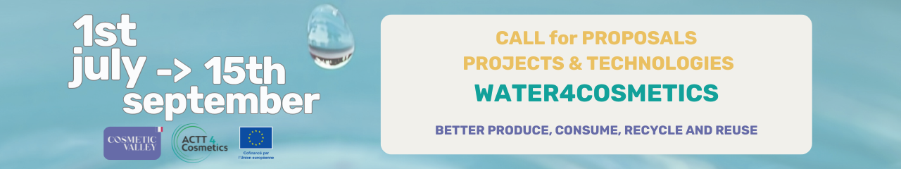 Call for proporsals, projects & technologies WATER4COSMETICS