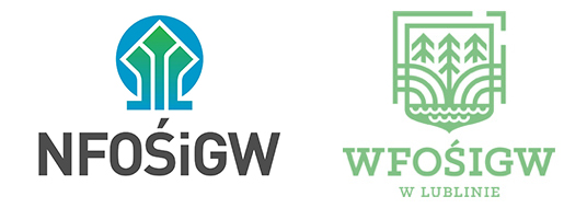logotyp Narodowego Funduszu Ochrony Środowiska i Gospodarki Wodnej oraz logotyp Wojewódzkiego Funduszu Ochrony Środowiska i Gospodarki Wodnej w Lublinie
