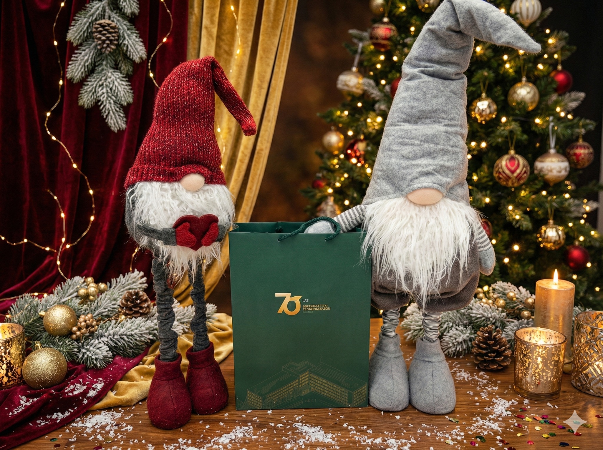 Krasnale z prezentem na konkurs