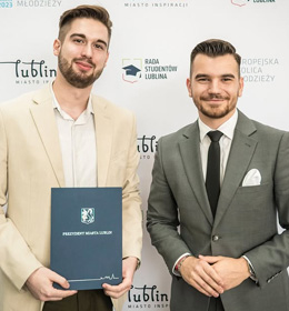 Jordan Wilk, MSc, as a representative of the Student Council of Lublin at the event #WYBIERAMLUBELSKIE