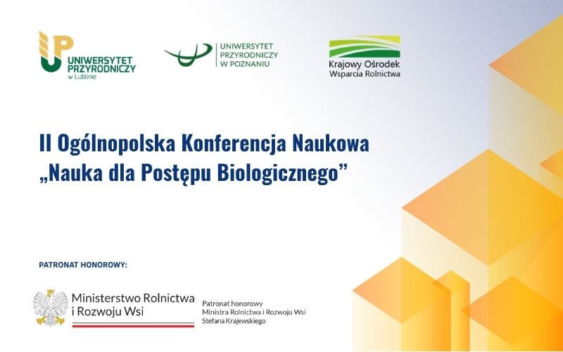 ilustracja z&nbsp;logotypami dla koncerencji: II Ogólnopolska Konferencja Naukowa „Nauka dla Postępu Biologicznego” Lublin / Janów Lubelski