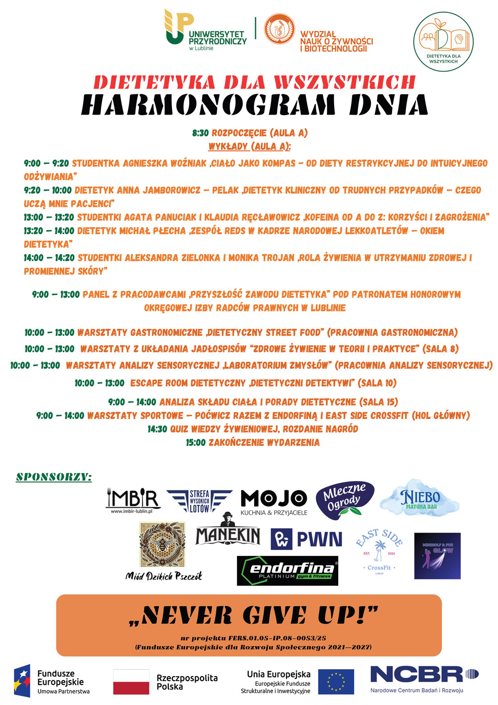 plakat i harmonogram wydarzenia