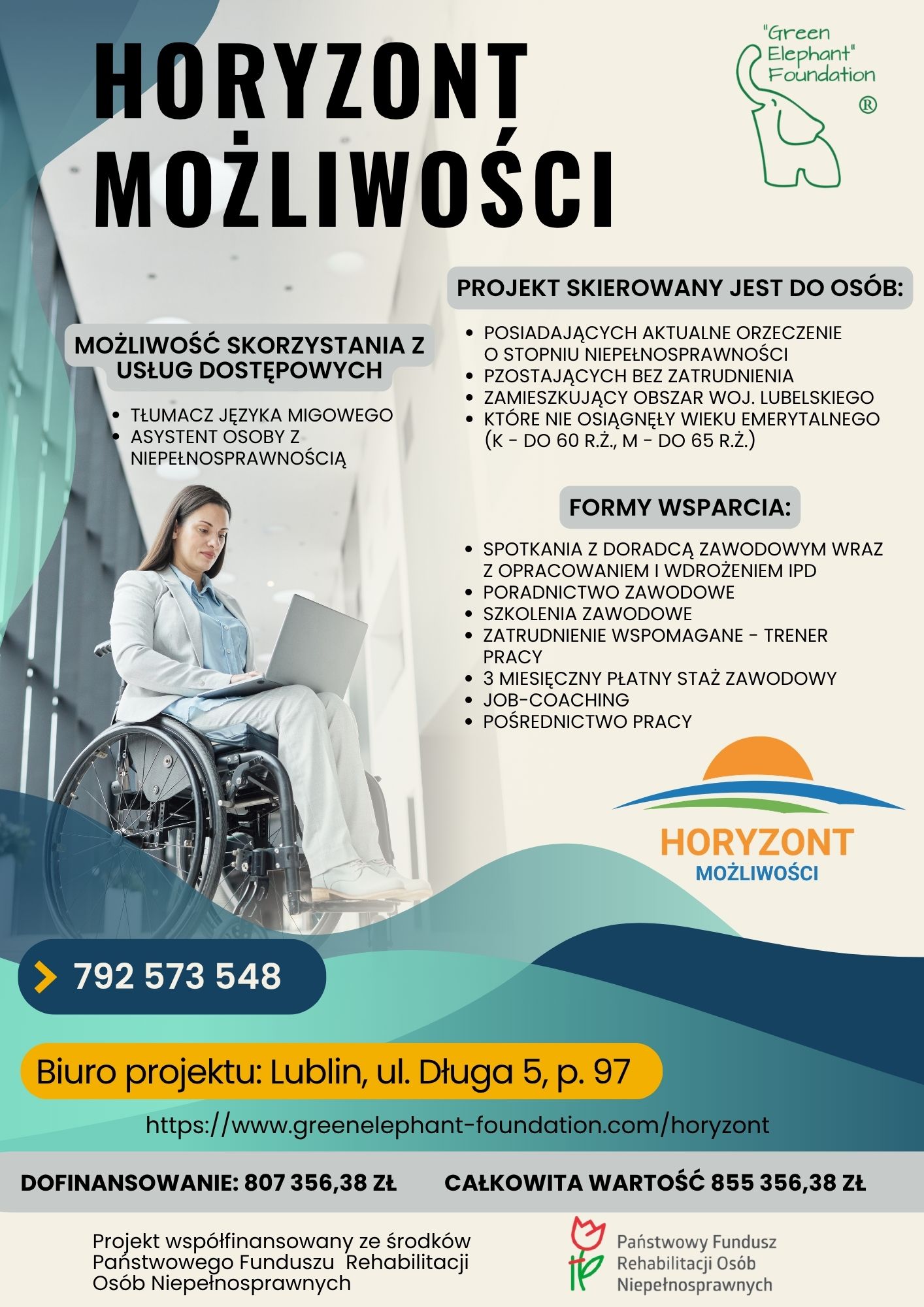 Plakat Horyzont możliwości Kobieta na wózku