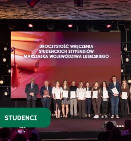 17 studentów Uniwersytetu Przyrodniczego w Lublinie ze Stypendiami Marszałka Województwa Lubelskiego